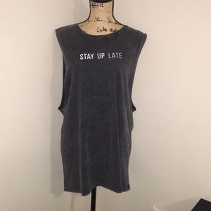 Dutch bros tank top men’s size L “stay up late”